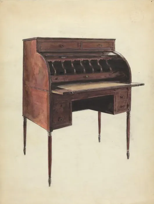 Framed Print : Roll-Top Desk, c. 1953. Creator: M. Rosenshield-von-Paulin Framed Print : Roll-Top Desk, c. 1953. Creator: M. Rosenshield-von-Paulin