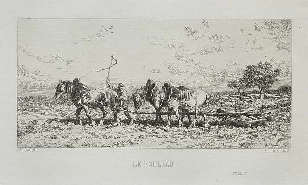 The Roller, 1868. Creator: Charles-Emile Jacque (French, 1813-1894)