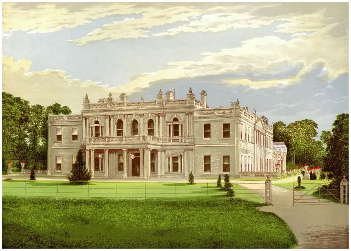 Framed Print : Rolleston Hall, Staffordshire, home of Baronet Mosley, c1880 Framed Print : Rolleston Hall, Staffordshire, home of Baronet Mosley, c1880