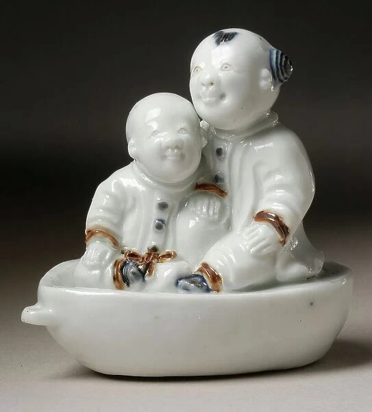 Rolling Toy in the Form of Two Chinese Boys (karako) in a Boat, Late 19th century. Creator: Unknown