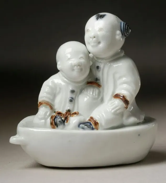 Framed Print : Rolling Toy in the Form of Two Chinese Boys (karako) in a Boat, Late 19th century. Creator: Unknown Framed Print : Rolling Toy in the Form of Two Chinese Boys (karako) in a Boat, Late 19th century. Creator: Unknown