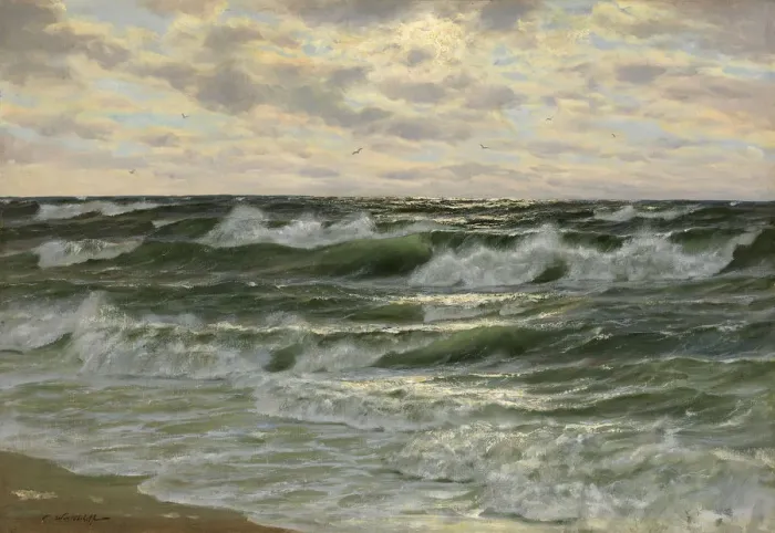 Framed Print : Rolling Waves. Artist: Veshchilov, Konstantin Alexandrovich (1878-1945) Framed Print : Rolling Waves. Artist: Veshchilov, Konstantin Alexandrovich (1878-1945)