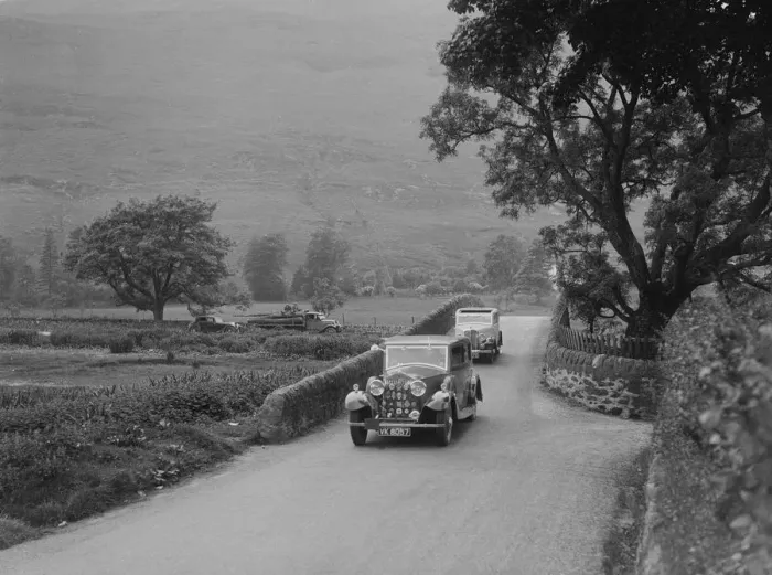 Framed Print : Rolls-Royce Sedanca Deville of JB Bainbridge, RSAC Scottish Rally, 1933. Artist: Bill Brunell Framed Print : Rolls-Royce Sedanca Deville of JB Bainbridge, RSAC Scottish Rally, 1933. Artist: Bill Brunell