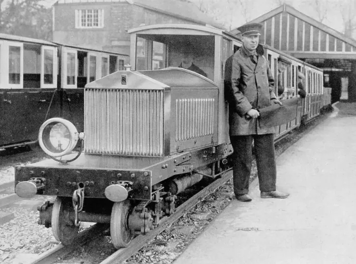 Framed Print : Rolls-Royce Silver Ghost locomotive on the Romney, Hythe & Dymchurch Railway, 1933 Framed Print : Rolls-Royce Silver Ghost locomotive on the Romney, Hythe & Dymchurch Railway, 1933