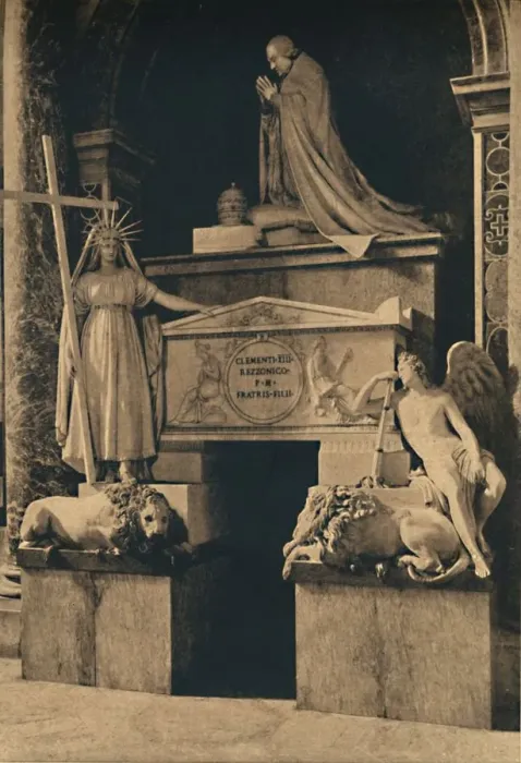 Framed Print : Roma - Basilica of St. Peter - Tomb of Clement XIII, by Canova, 1910 Framed Print : Roma - Basilica of St. Peter - Tomb of Clement XIII, by Canova, 1910