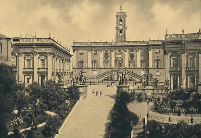 Framed Print : Roma - The Capitol: in the centre Palace of the Senators now City Hall, 1910 Framed Print : Roma - The Capitol: in the centre Palace of the Senators now City Hall, 1910