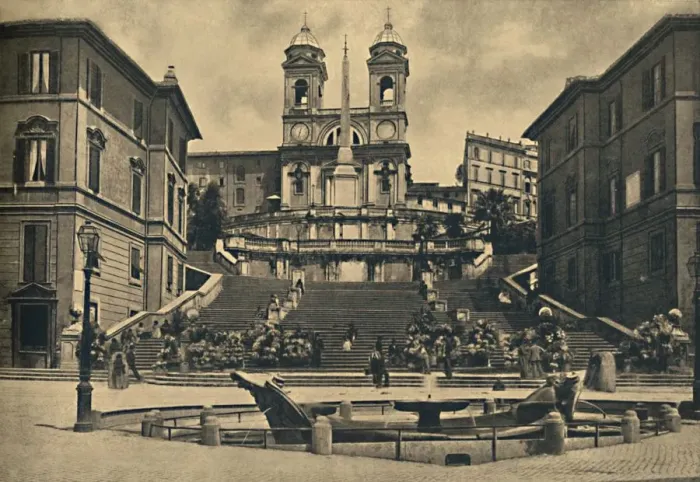 Framed Print : Roma - Church of the Trinita dei Monti, 1910 Framed Print : Roma - Church of the Trinita dei Monti, 1910