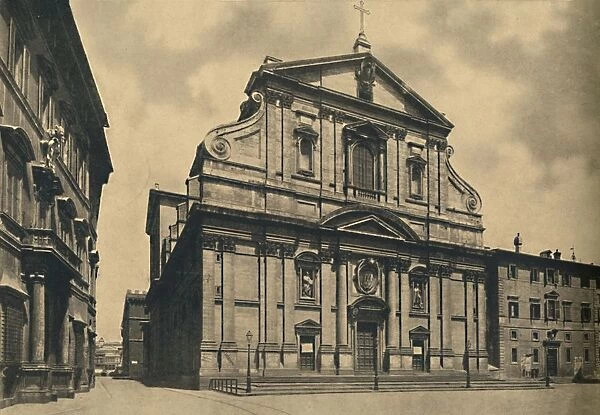 Roma - Facade of the Church of the Gesu, by Giacomo della Porta, 1910