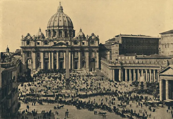 Framed Print : Roma - Facade and Dome of S. Peter s, 1910 Framed Print : Roma - Facade and Dome of S. Peter s, 1910