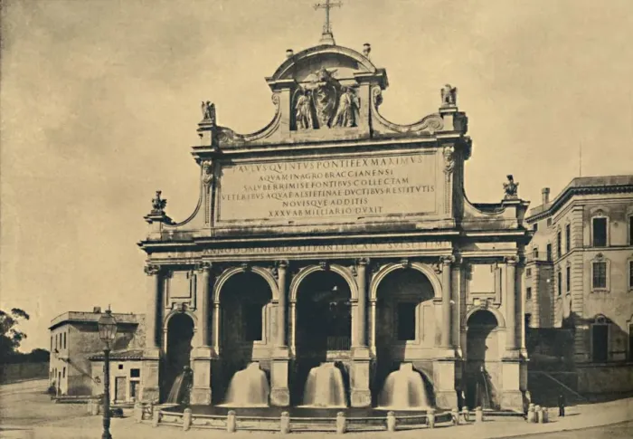Framed Print : Roma - Fountain of the aquaduct of Paul V, erected from the designs of Fontana in 1612, 1910 Framed Print : Roma - Fountain of the aquaduct of Paul V, erected from the designs of Fontana in 1612, 1910