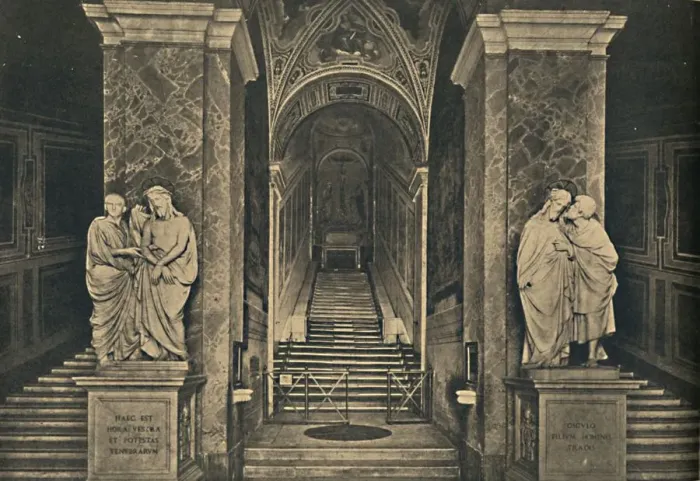 Framed Print : Roma - Holy steps with the 28 marble Steps from the House of Pilate, brought to Rome by St. Helena Framed Print : Roma - Holy steps with the 28 marble Steps from the House of Pilate, brought to Rome by St. Helena