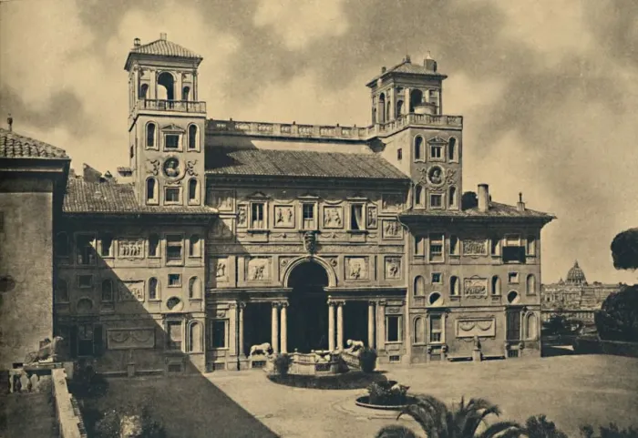 Framed Print : Roma - Interior fathade of the French National Academy of Fine Arts, formerly Villa Medici, 1910 Framed Print : Roma - Interior fathade of the French National Academy of Fine Arts, formerly Villa Medici, 1910