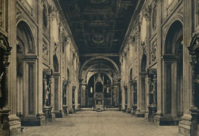 Framed Print : Roma - Main nave of the Basilica of St. John Lateran (Borromini, arch. 1650), 1910 Framed Print : Roma - Main nave of the Basilica of St. John Lateran (Borromini, arch. 1650), 1910
