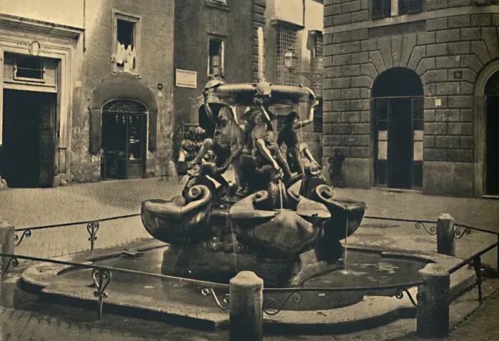 Framed Print : Roma - Mattei Square. - Fountain of the Tortoises. (Landini and Della Porta 1585). 1910 Framed Print : Roma - Mattei Square. - Fountain of the Tortoises. (Landini and Della Porta 1585). 1910
