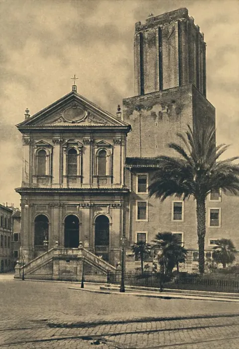 Framed Print : Roma - Via Nazionale. Church of St. Catherine and the Tower of the Militie, 1910 Framed Print : Roma - Via Nazionale. Church of St. Catherine and the Tower of the Militie, 1910
