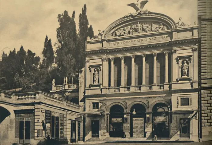 Framed Print : Roma - Via Nazionale. National Dramatic Theatre and Colonna Villa, 1910 Framed Print : Roma - Via Nazionale. National Dramatic Theatre and Colonna Villa, 1910
