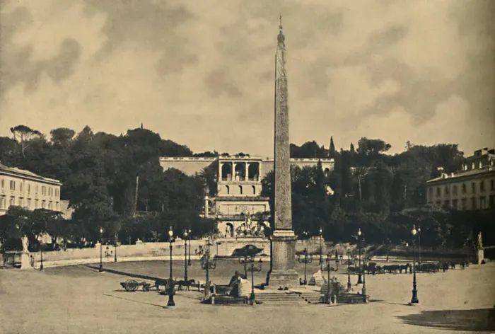 Framed Print : Roma - Obelisk, fountains and square of the Popolo. - Terraces of the Pincio public park, 1910 Framed Print : Roma - Obelisk, fountains and square of the Popolo. - Terraces of the Pincio public park, 1910