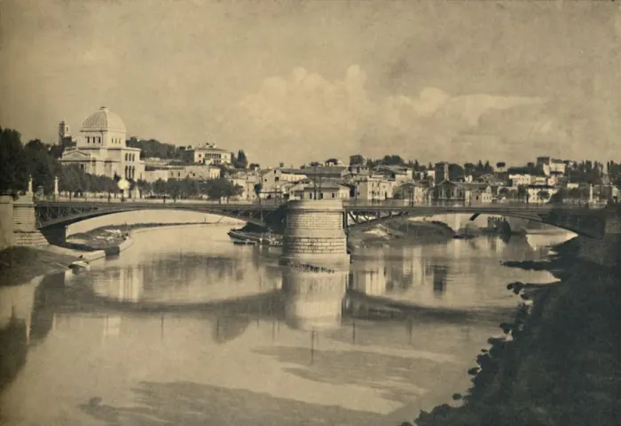 Framed Print : Roma - Ponte Garibadi, 1910 Framed Print : Roma - Ponte Garibadi, 1910