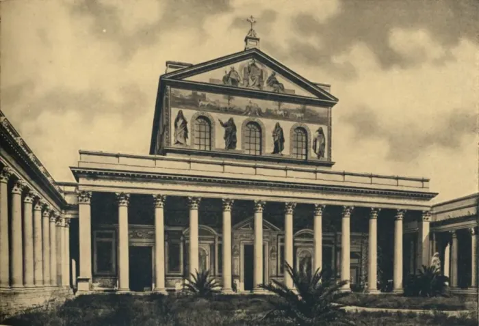 Framed Print : Roma - Principal facade of the Basilica of St. Paul without the walls, 1910 Framed Print : Roma - Principal facade of the Basilica of St. Paul without the walls, 1910