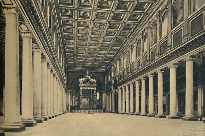 Framed Print : Roma - S. Maria Maggiore. Main nave, , 1910 Framed Print : Roma - S. Maria Maggiore. Main nave, , 1910