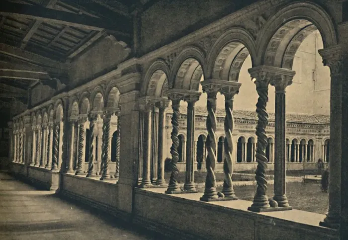 Framed Print : Roma - St. Paul without the Walls - Cloister of the Monastery of the Benedictine Monks. Work of Framed Print : Roma - St. Paul without the Walls - Cloister of the Monastery of the Benedictine Monks. Work of