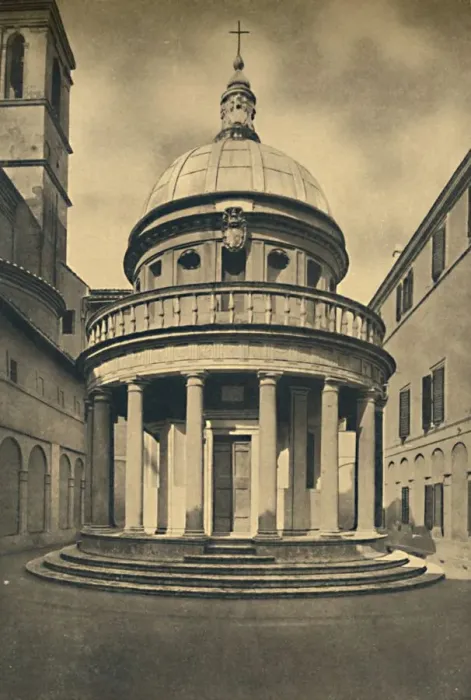 Framed Print : Roma - Temple by Bramante in the Cloisters of S. Pietro in Montorio on the Janiculum Hill, 1910 Framed Print : Roma - Temple by Bramante in the Cloisters of S. Pietro in Montorio on the Janiculum Hill, 1910