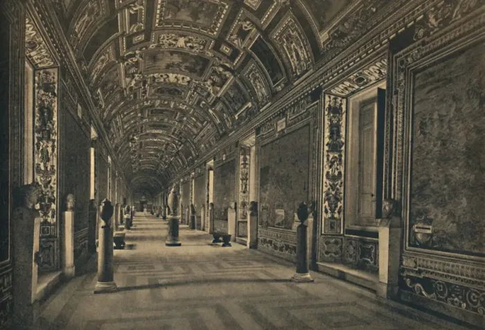 Framed Print : Roma - Vatican Palace - Gallery of Geographical Maps, 1910 Framed Print : Roma - Vatican Palace - Gallery of Geographical Maps, 1910