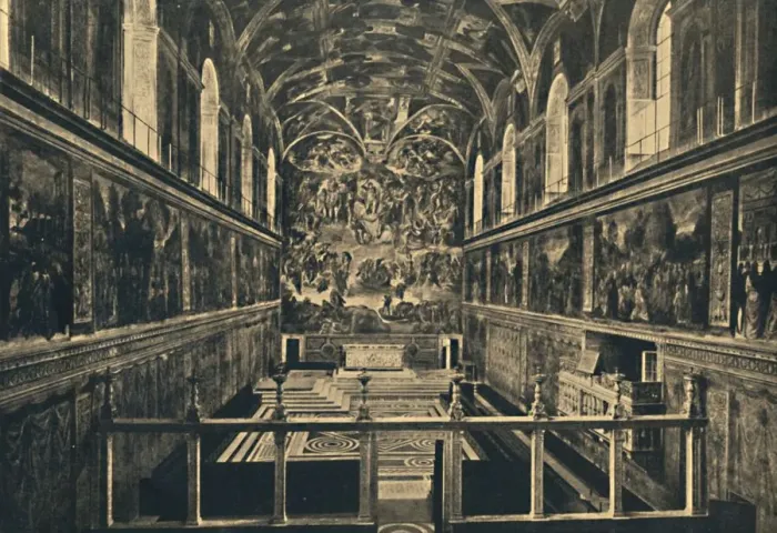 Framed Print : Roma - Vatican Palace - The Sistine Chapel, fonded by Sixtus IV in 1483, 1910