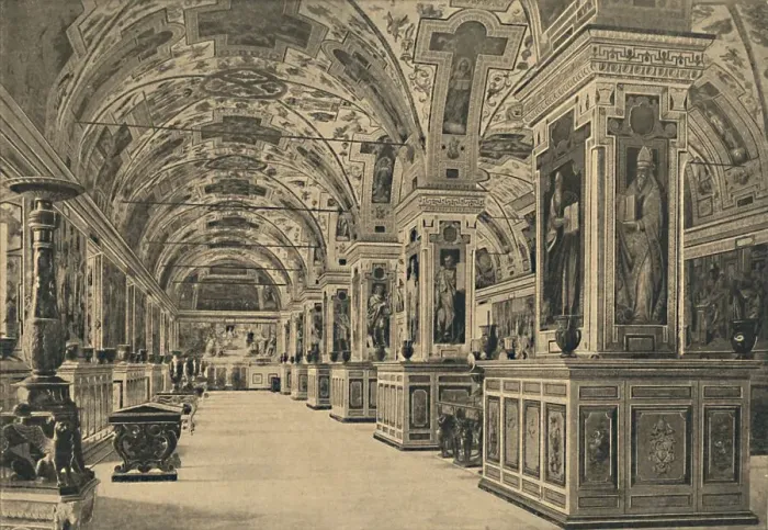Framed Print : Roma - Vatican - Reading room of the Library, 1910 Framed Print : Roma - Vatican - Reading room of the Library, 1910