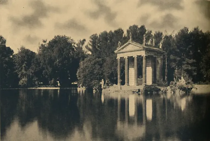 Framed Print : Roma - Villa Borghese (Umberto I. ) - Little Temple in the Lake-Garden, 1910 Framed Print : Roma - Villa Borghese (Umberto I. ) - Little Temple in the Lake-Garden, 1910