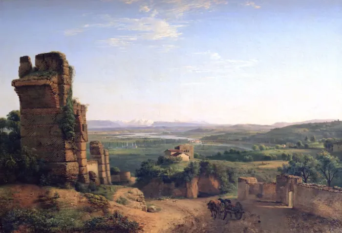 Framed Print : Roman aqueducts seen on the slopes of Saint Just, c1790-1853. Artist: Jean Michel Grobon Framed Print : Roman aqueducts seen on the slopes of Saint Just, c1790-1853. Artist: Jean Michel Grobon