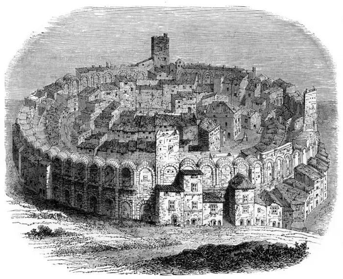 Framed Print : The Roman arena in Arles, Provence, France, in 1666 (1882-1884) Framed Print : The Roman arena in Arles, Provence, France, in 1666 (1882-1884)