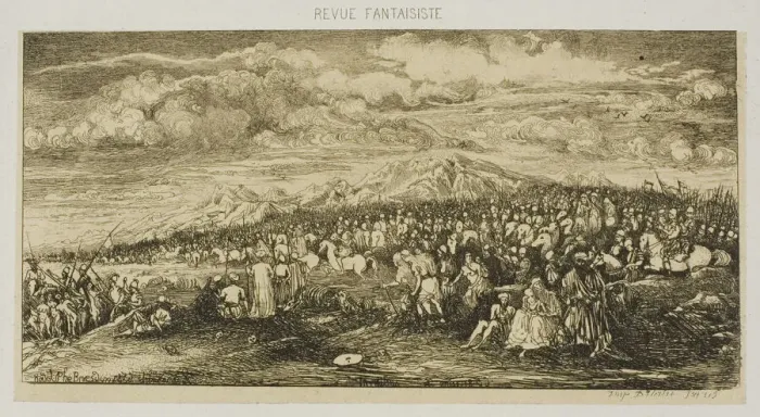 Framed Print : The Roman Army, from Revue Fantaisiste, 1856. Creator: Rodolphe Bresdin Framed Print : The Roman Army, from Revue Fantaisiste, 1856. Creator: Rodolphe Bresdin