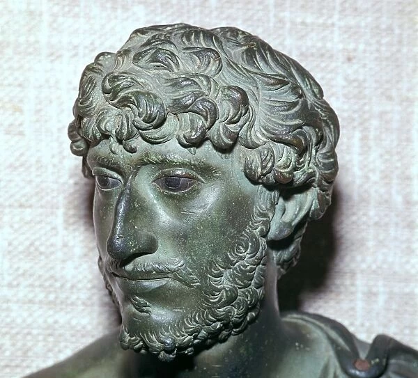 Roman bronze bust of a Roman man with inlaid eyes, 2nd century