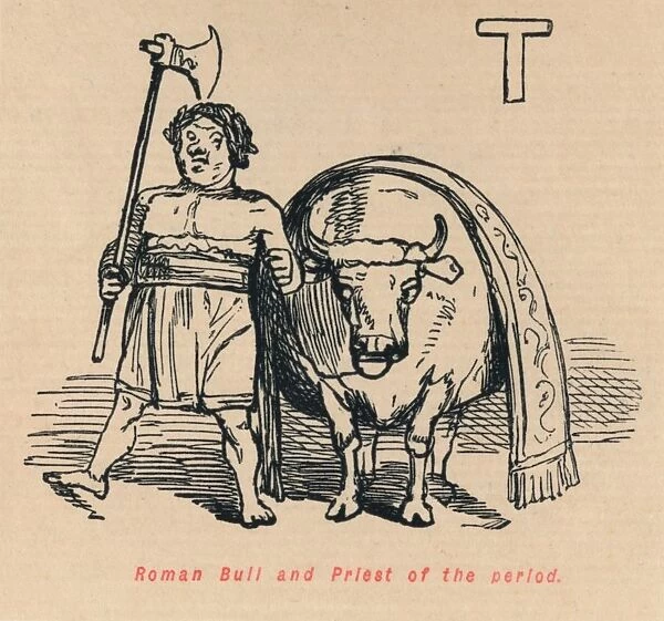 Roman Bull and Priest of the period, 1852. Artist: John Leech