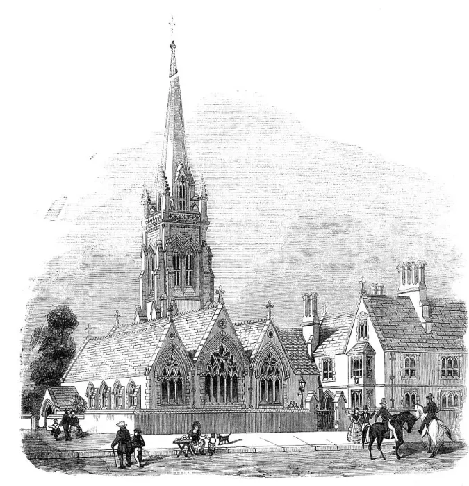 Framed Print : Roman Catholic Church of St. Thomas of Canterbury, Fulham, 1857. Creator: Unknown Framed Print : Roman Catholic Church of St. Thomas of Canterbury, Fulham, 1857. Creator: Unknown