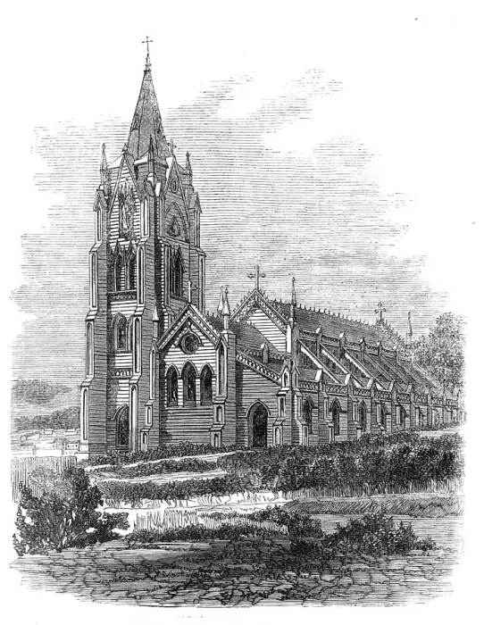 Framed Print : Roman Catholic church, Wellington, New Zealand, 1869. Creator: Unknown Framed Print : Roman Catholic church, Wellington, New Zealand, 1869. Creator: Unknown