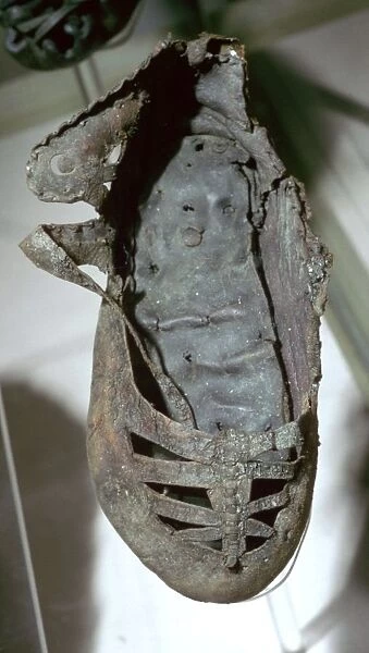 Roman childs leather shoe found in a well, 4th century