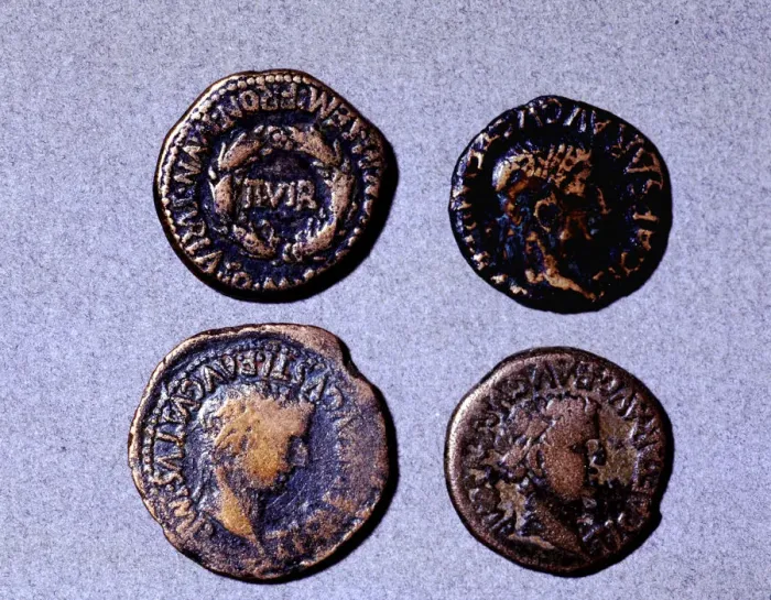 Framed Print : Roman coins from the first half of the first century AC (14-37) and the issuing authority Framed Print : Roman coins from the first half of the first century AC (14-37) and the issuing authority