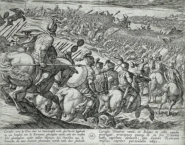 The Roman Commander Cerialis Attacks Near Trier, Publshed 1612. Creator: Antonio Tempesta