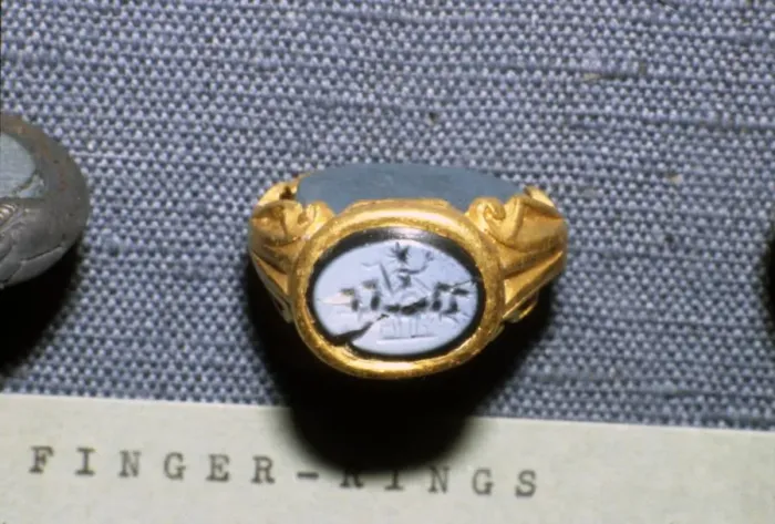 Framed Print : Roman Finger-Ring with Helios driving a four-horse chariot, c3rd century Framed Print : Roman Finger-Ring with Helios driving a four-horse chariot, c3rd century
