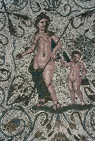 Detail of a Roman floor mosaic in Merida