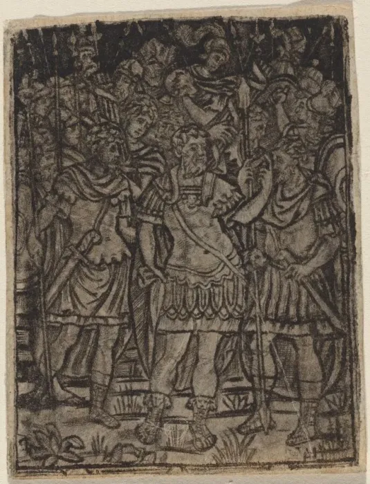 Framed Print : Roman General Addressing His Troops, c. 1510  /  1530. Creator: Unknown