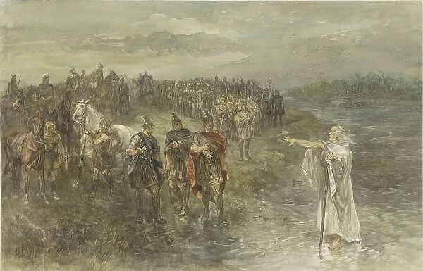 The Roman general Drusus and the Germanic Wichelaar, 1890. Creator: Charles Rochussen