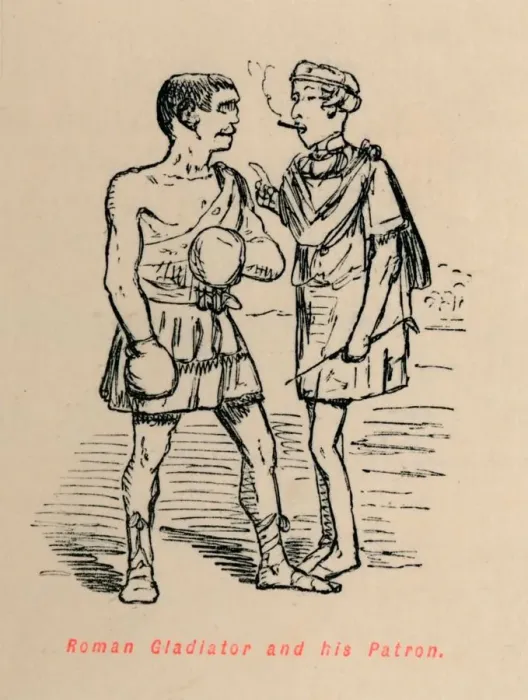 Framed Print : Roman Gladiator and his Patron, 1852. Artist: John Leech Framed Print : Roman Gladiator and his Patron, 1852. Artist: John Leech