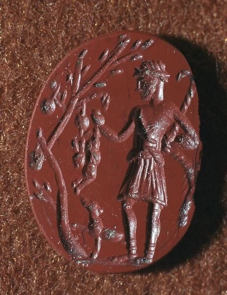 Roman intaglio gem of British deity Cocidus as Silvanus the Hunter, 2nd century BC