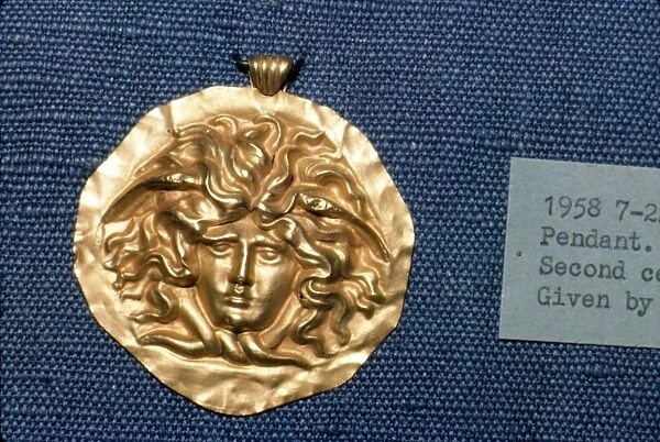 Roman Jewellery Gold Pendant, Head of Gorgon, 2nd century