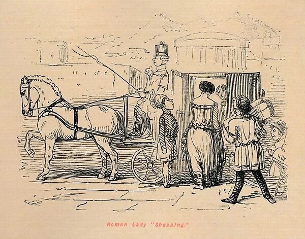 Roman Lady Shopping, 1852. Artist: John Leech