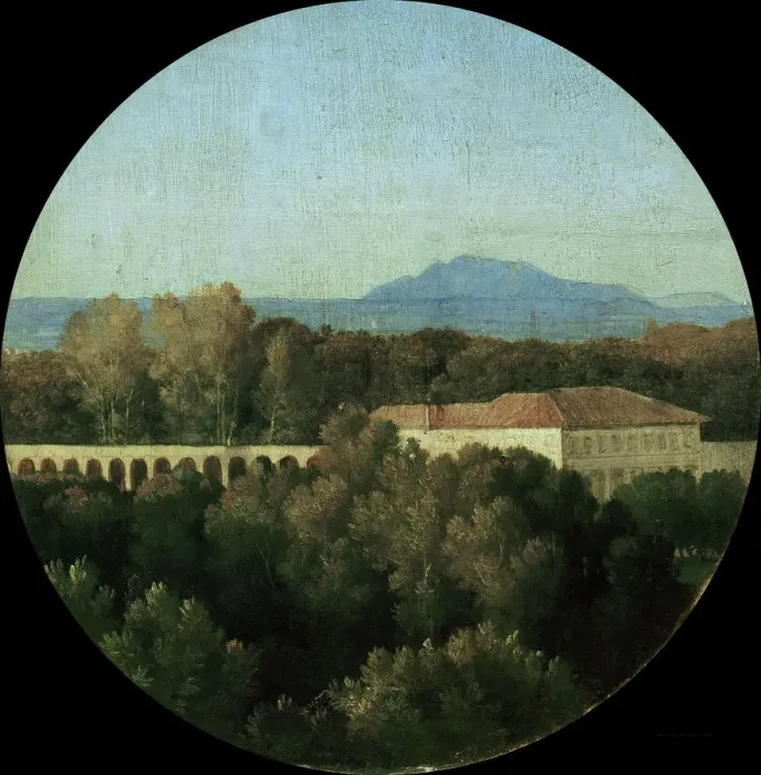 Framed Print : Roman landscape with acuaduct of the Villa Borghese, 1807. Creator: Ingres, Jean Auguste Dominique Framed Print : Roman landscape with acuaduct of the Villa Borghese, 1807. Creator: Ingres, Jean Auguste Dominique