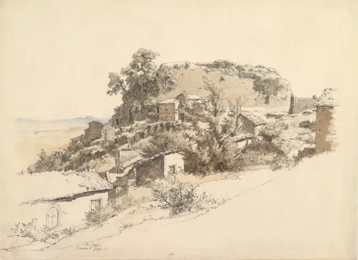 Framed Print : Roman Landscape near Rocca di Papa, 1866. Creator: Ernst Furchtegott Mohn Framed Print : Roman Landscape near Rocca di Papa, 1866. Creator: Ernst Furchtegott Mohn